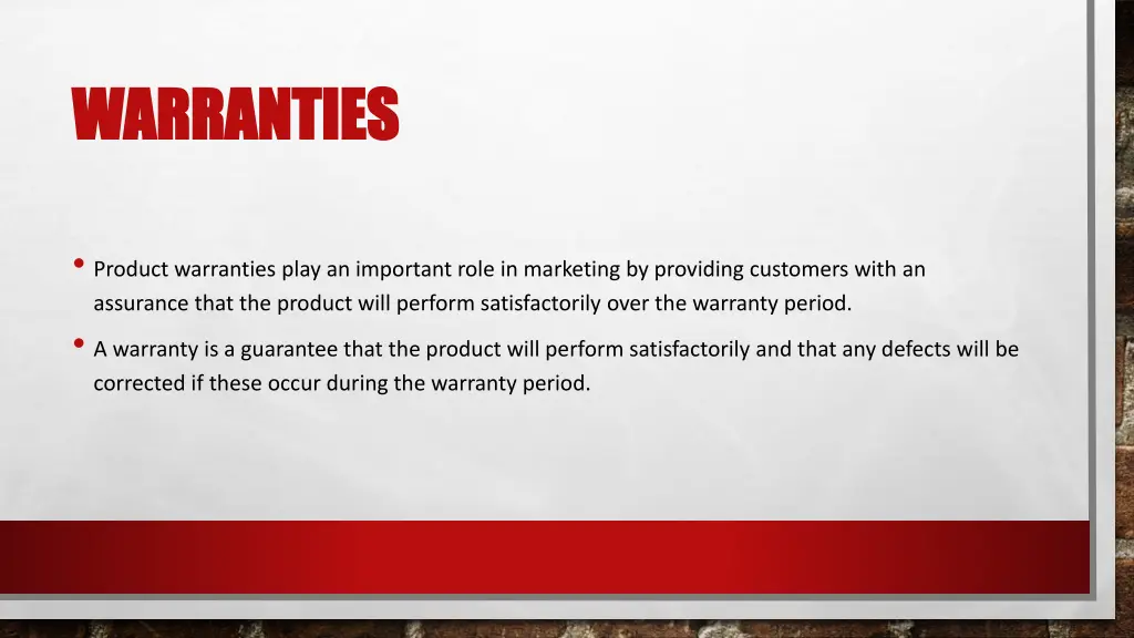 warranties warranties