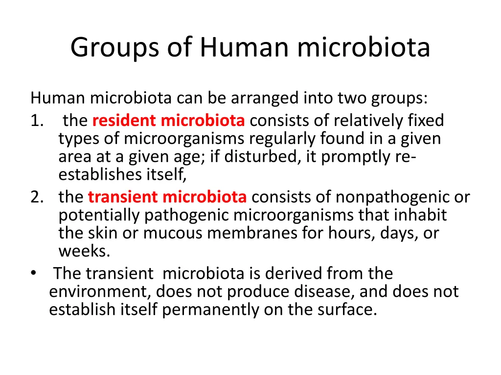 groups of human microbiota