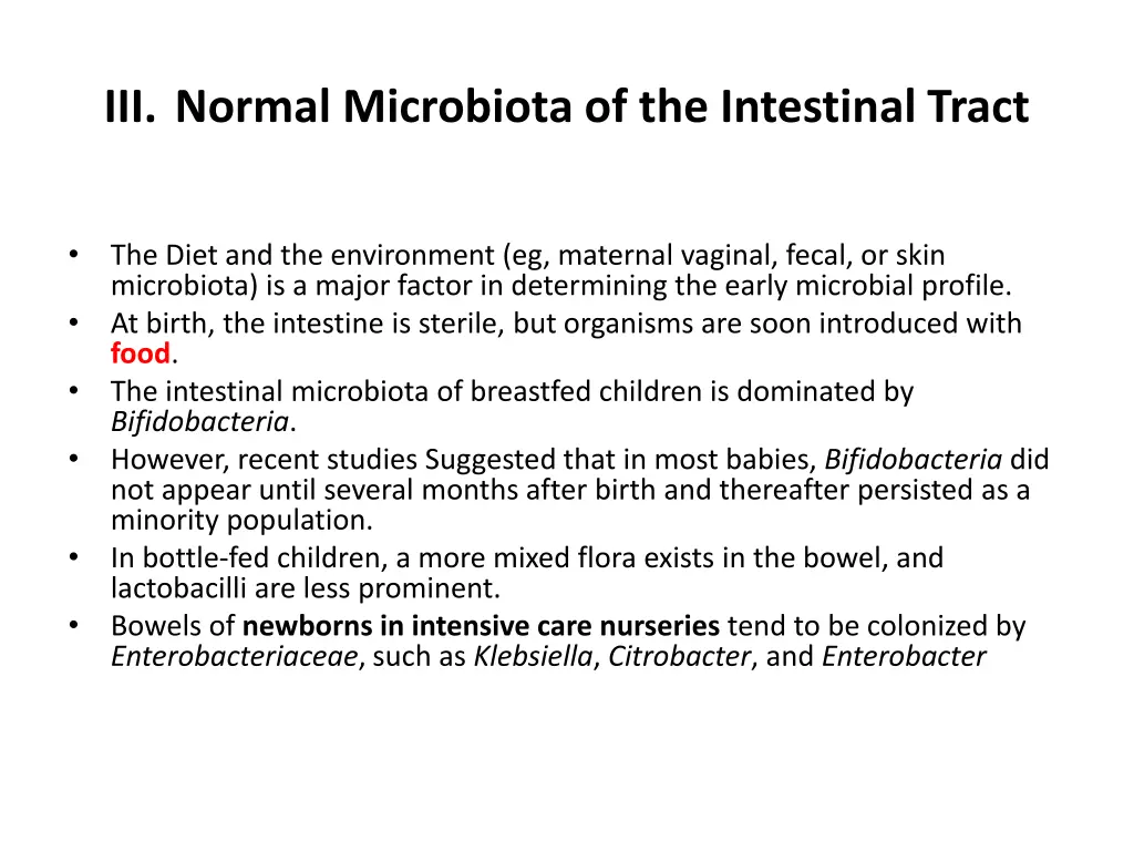 iii normal microbiota of the intestinal tract