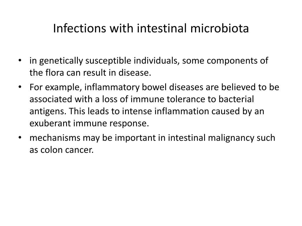 infections with intestinal microbiota