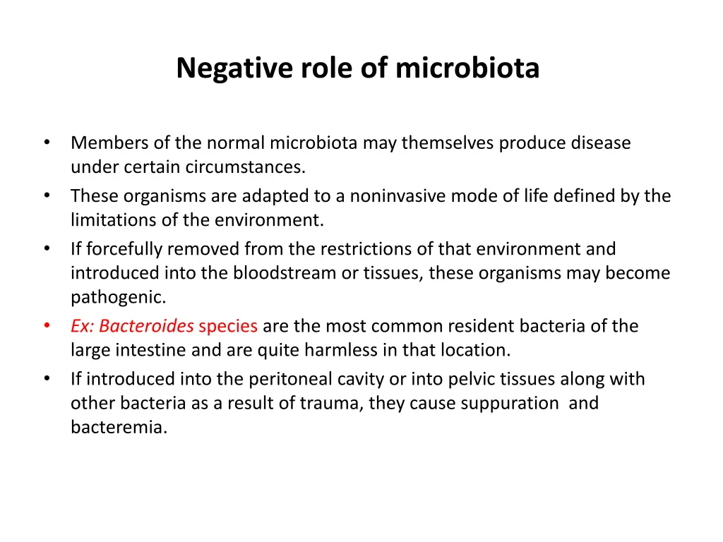 negative role of microbiota