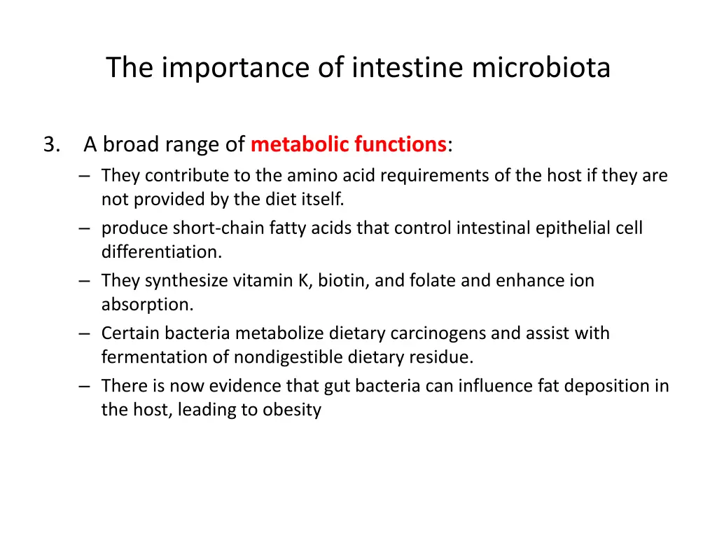 the importance of intestine microbiota 1