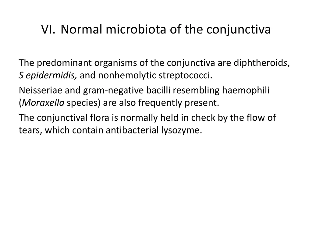 vi normal microbiota of the conjunctiva