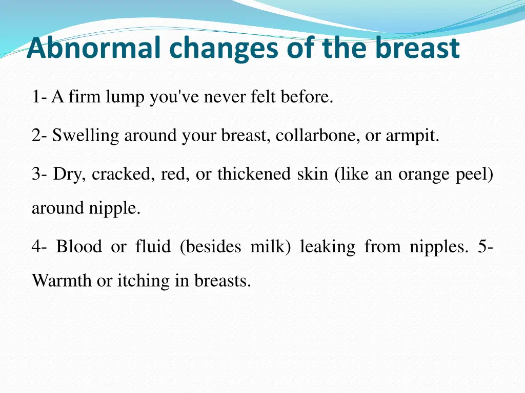 abnormal changes of the breast