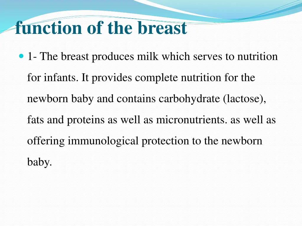 function of the breast