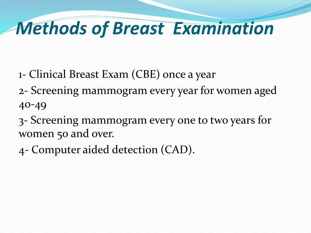 methods of breast examination