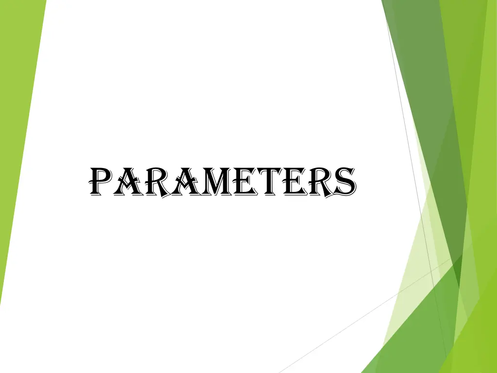 parameters