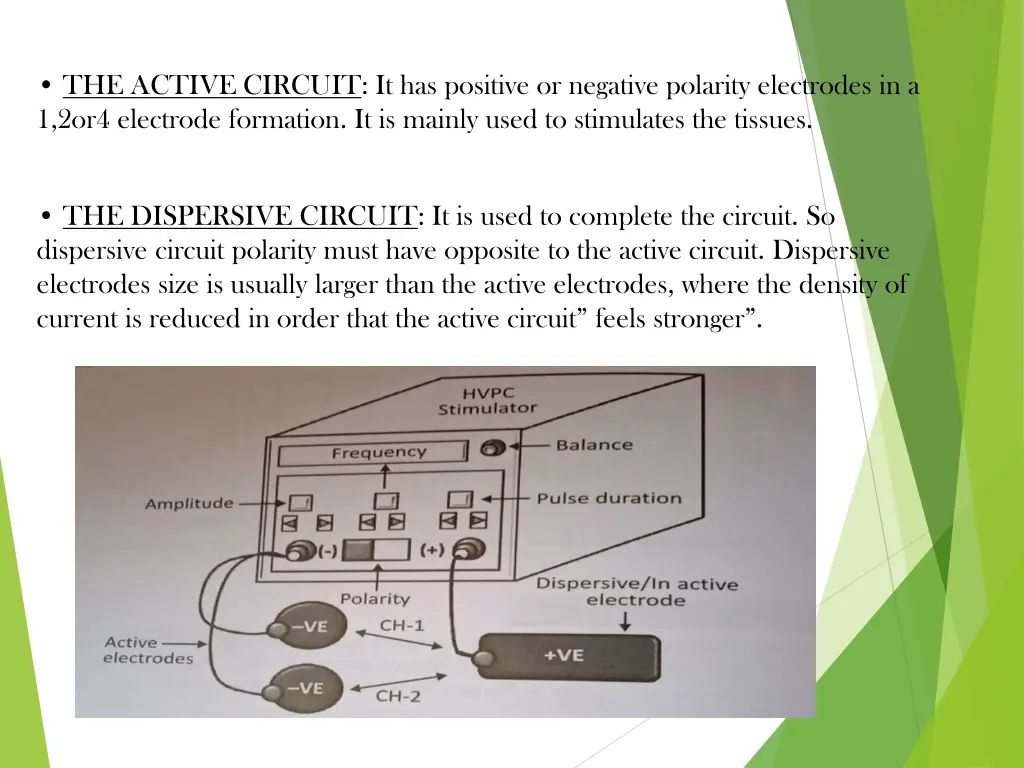 the active circuit it has positive or negative