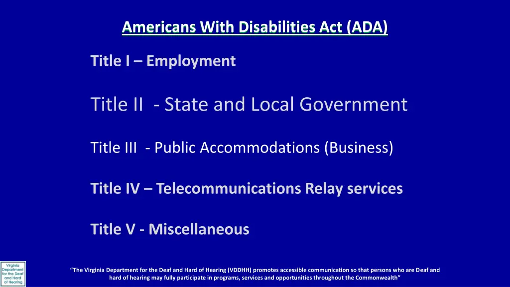 americans with disabilities act ada