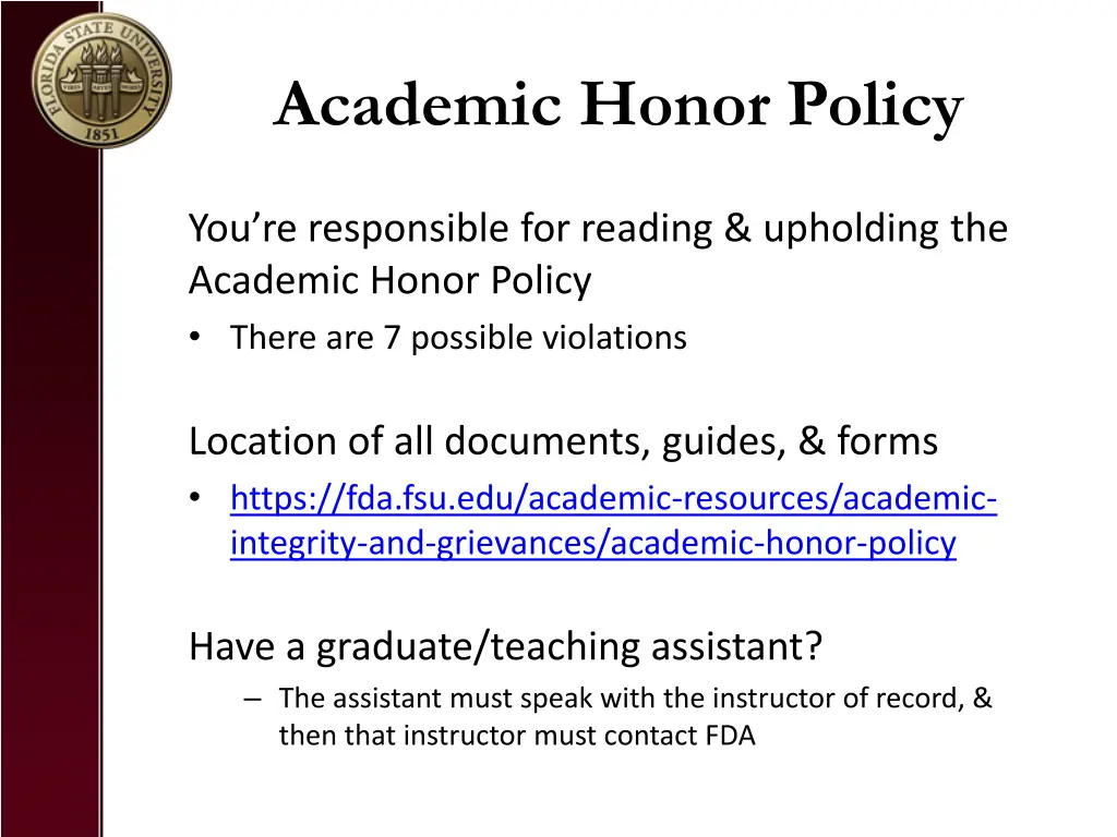 academic honor policy