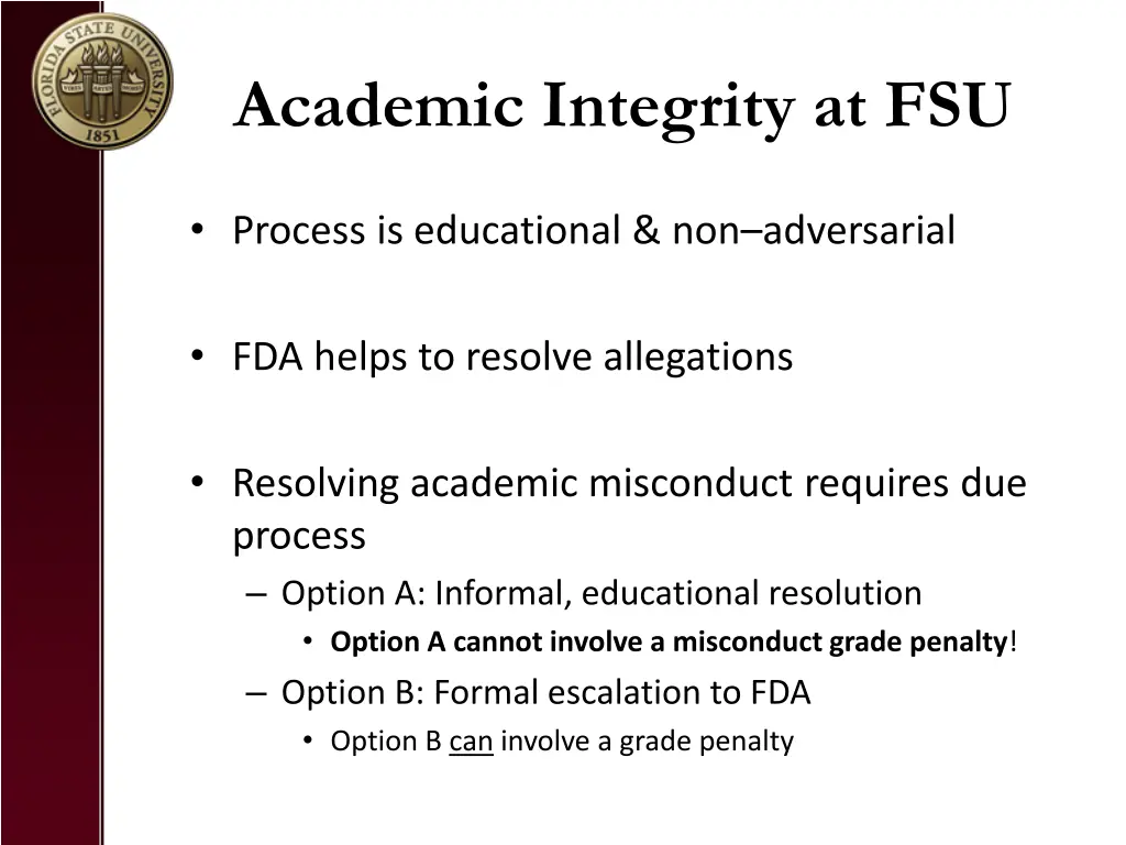 academic integrity at fsu