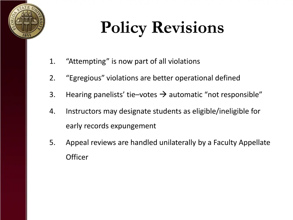 policy revisions