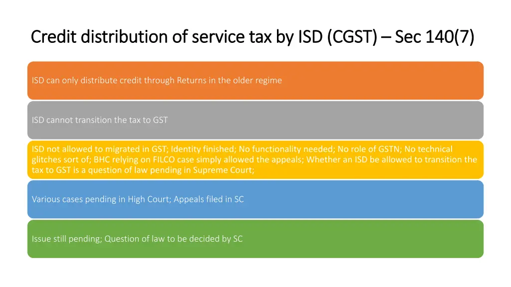 credit distribution of service tax by isd cgst 2