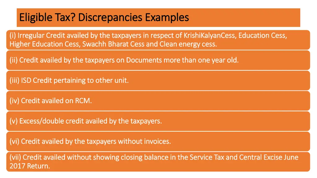 eligible tax discrepancies examples eligible