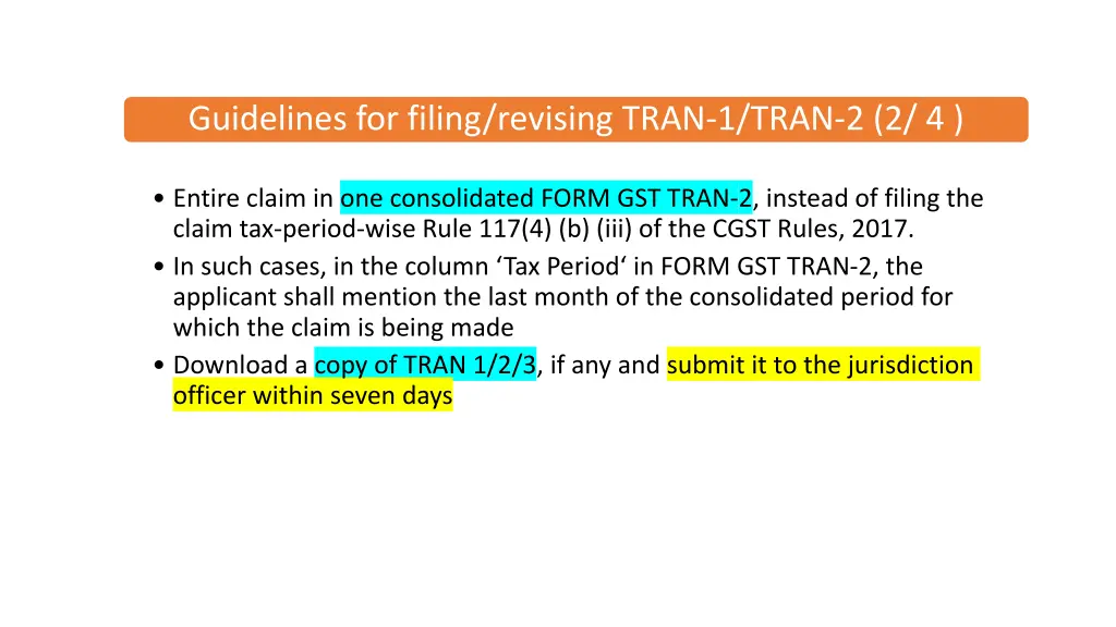 guidelines for filing revising tran 1 tran 2 2 4