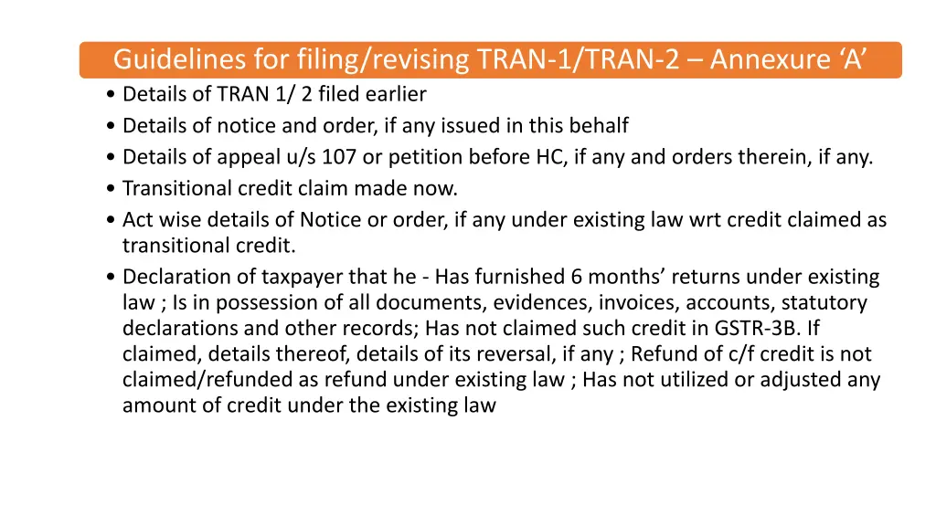 guidelines for filing revising tran 1 tran