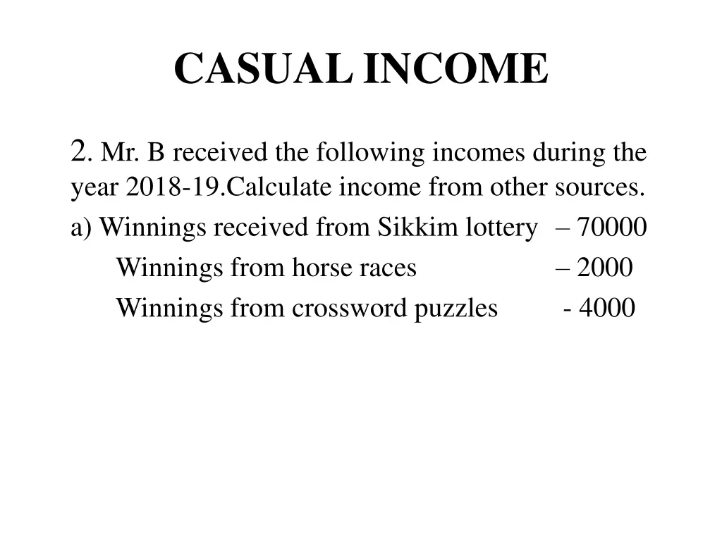 casual income