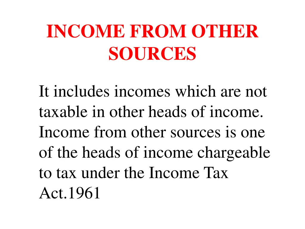 income from other sources