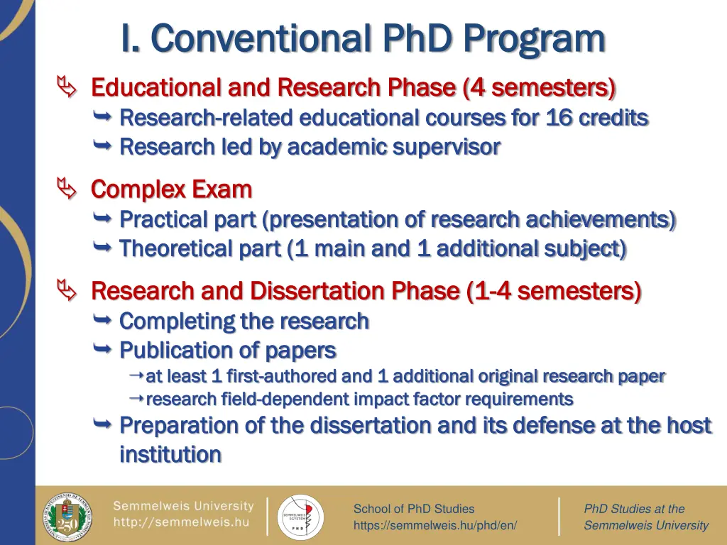 i conventional phd program i conventional