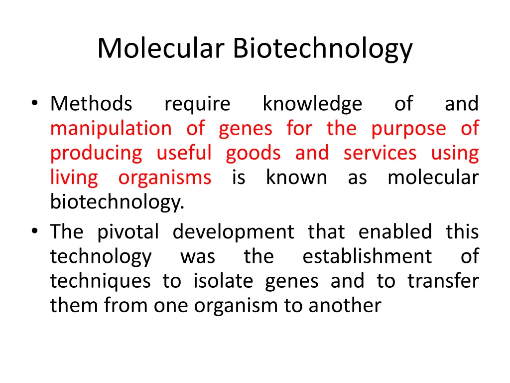 molecular biotechnology