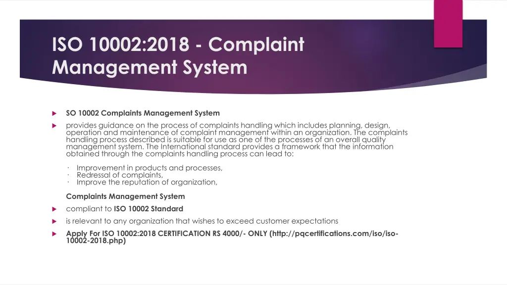 iso 10002 2018 complaint management system