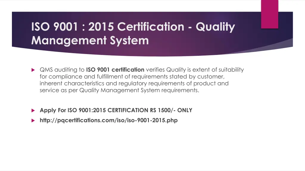 iso 9001 2015 certification quality management