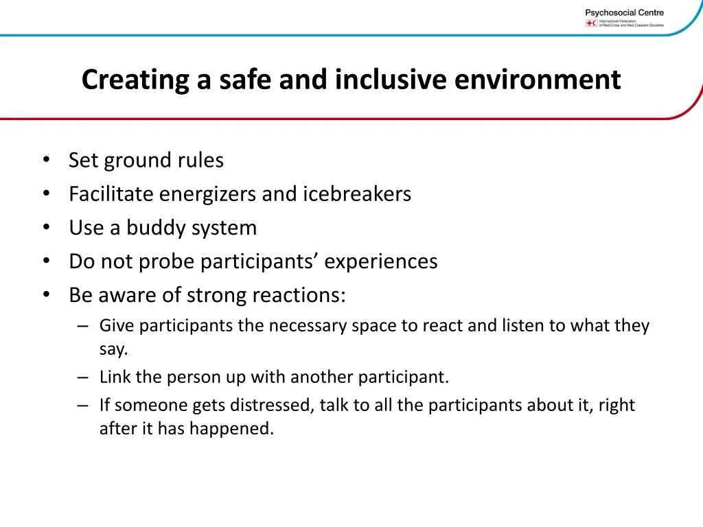 creating a safe and inclusive environment