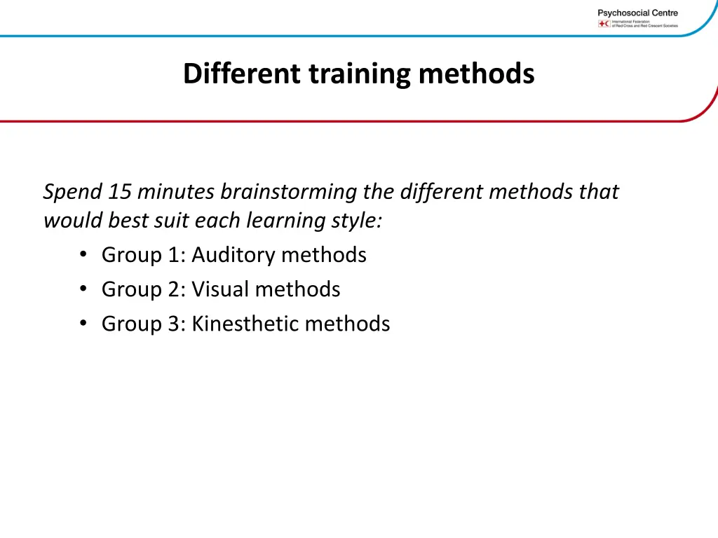 different training methods