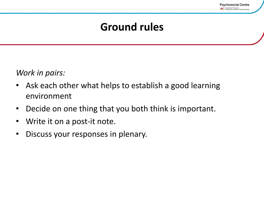 ground rules