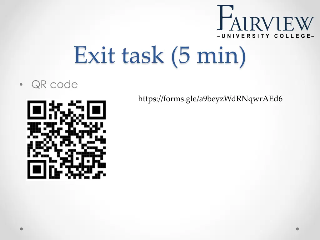 exit task 5 min