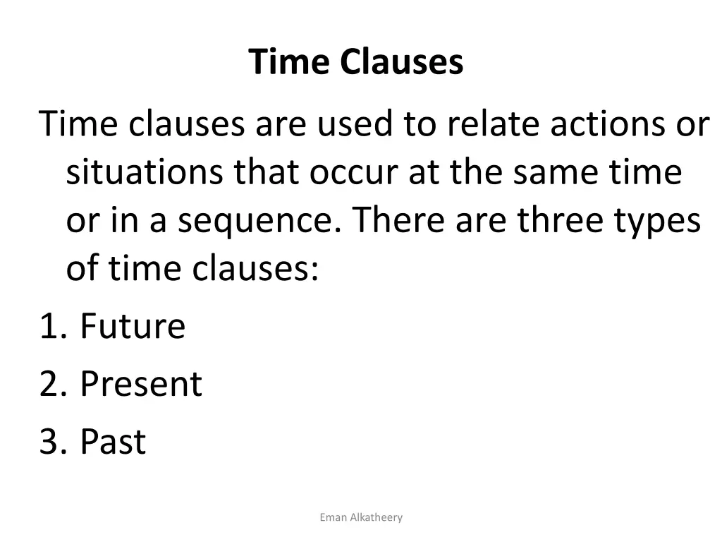 time clauses