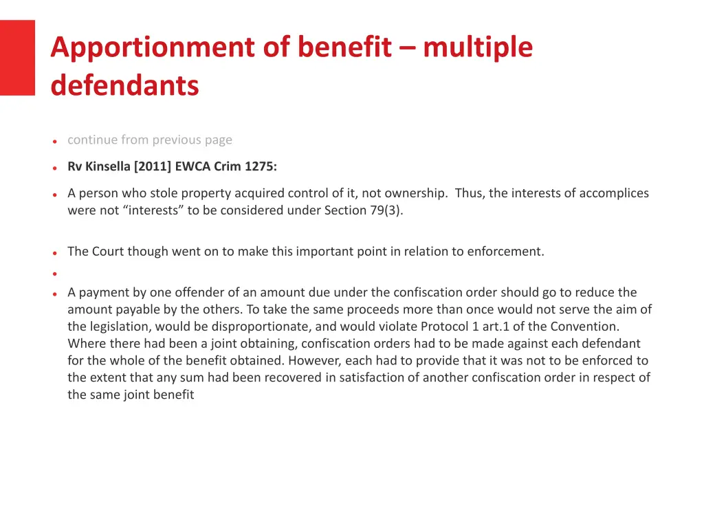 apportionment of benefit multiple defendants 1