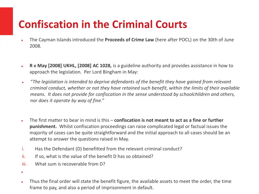 confiscation in the criminal courts 1