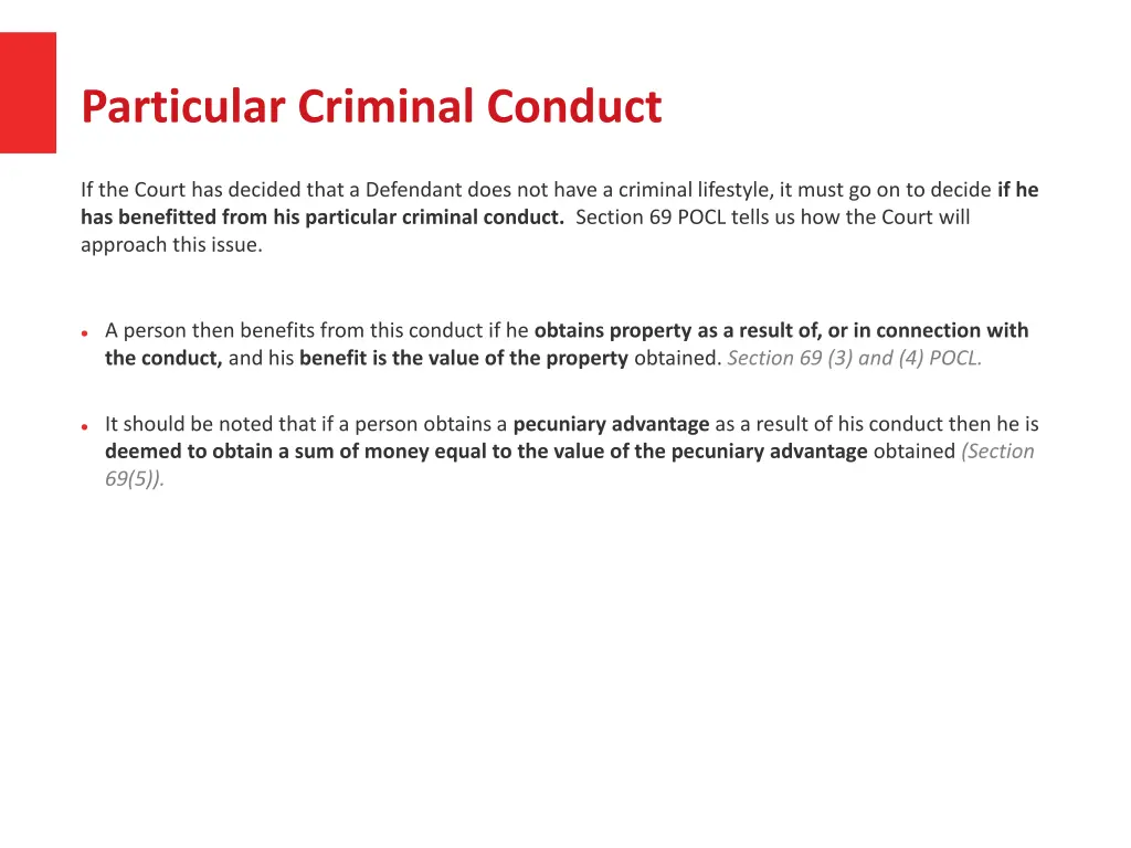 particular criminal conduct