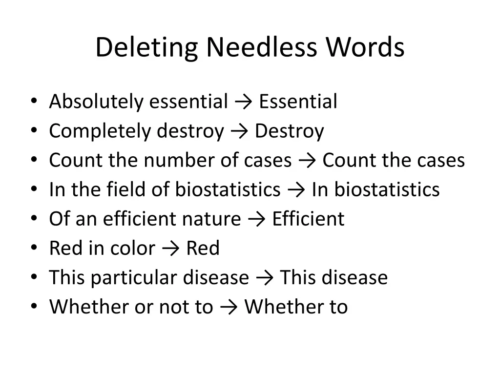 deleting needless words