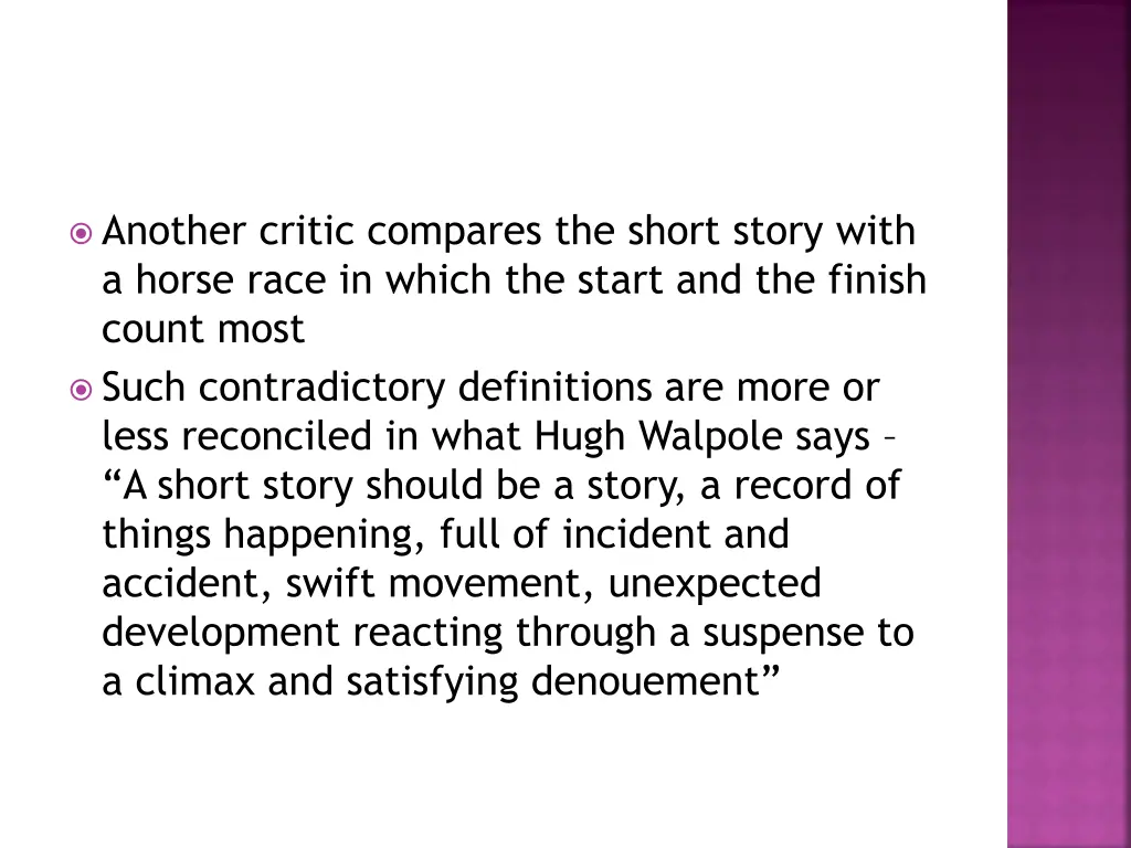 another critic compares the short story with