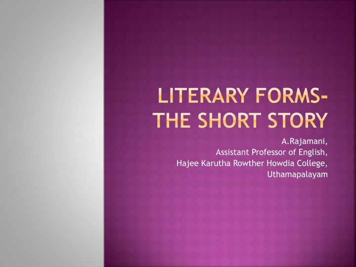 literary forms the short story