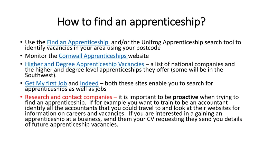 how to find an apprenticeship how to find