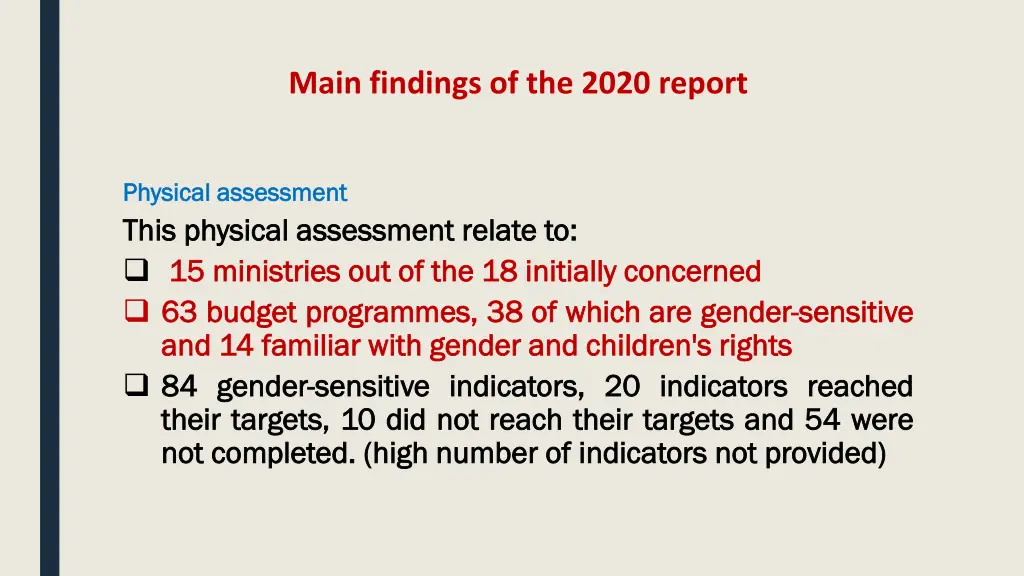 main findings of the 2020 report