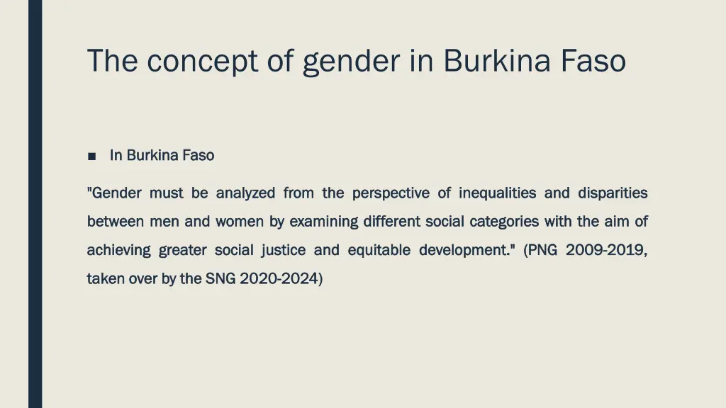 the concept of gender in burkina faso