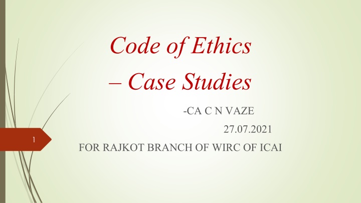 code of ethics case studies ca c n vaze