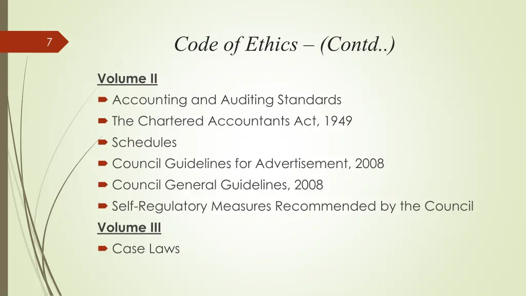 code of ethics contd