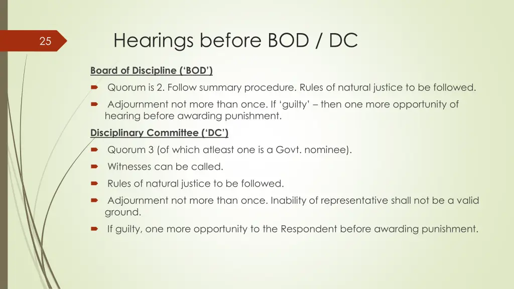 hearings before bod dc