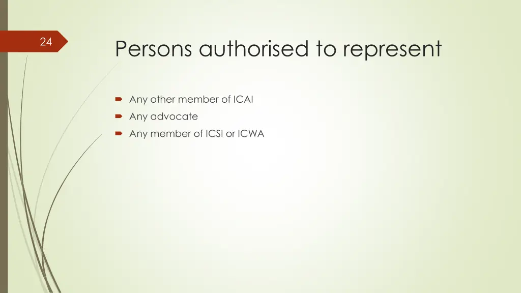 persons authorised to represent