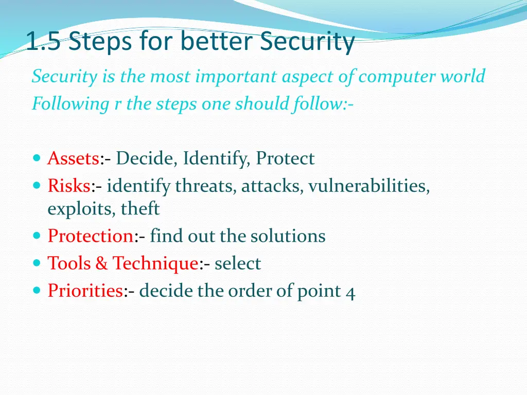 1 5 steps for better security