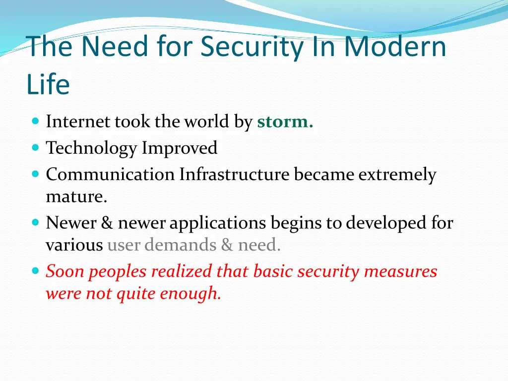 the need for security in modern life