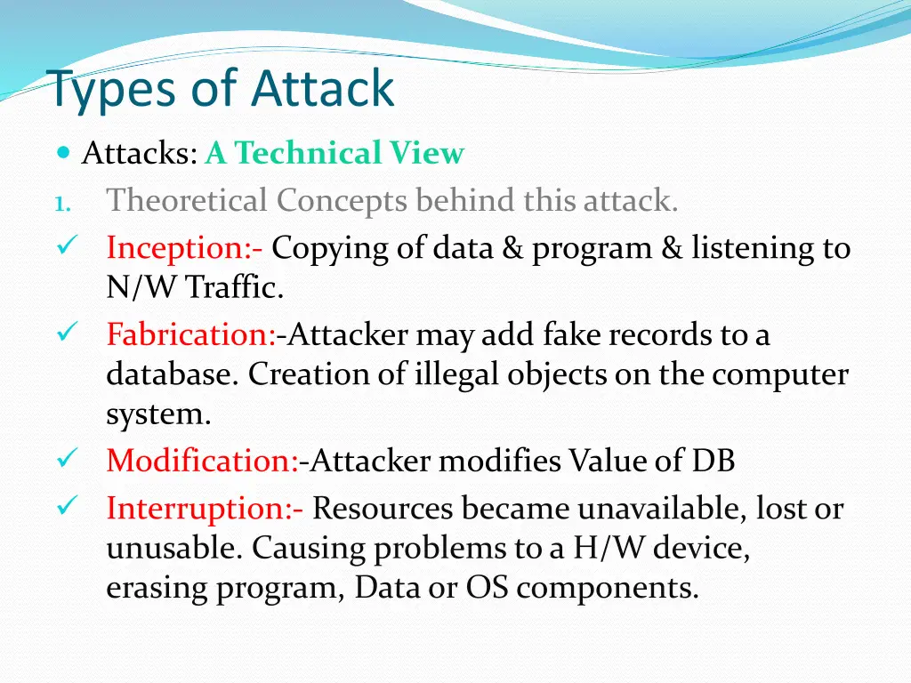 types of attack