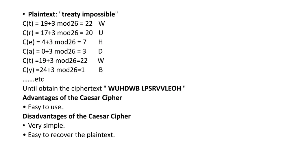 plaintext treaty impossible c t 19 3 mod26