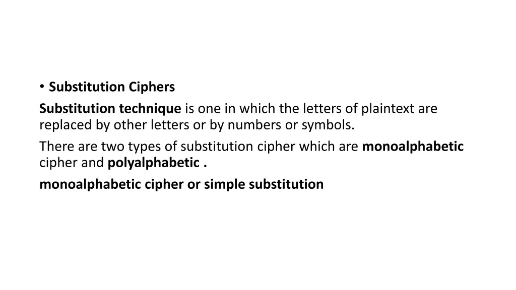 substitution ciphers substitution technique