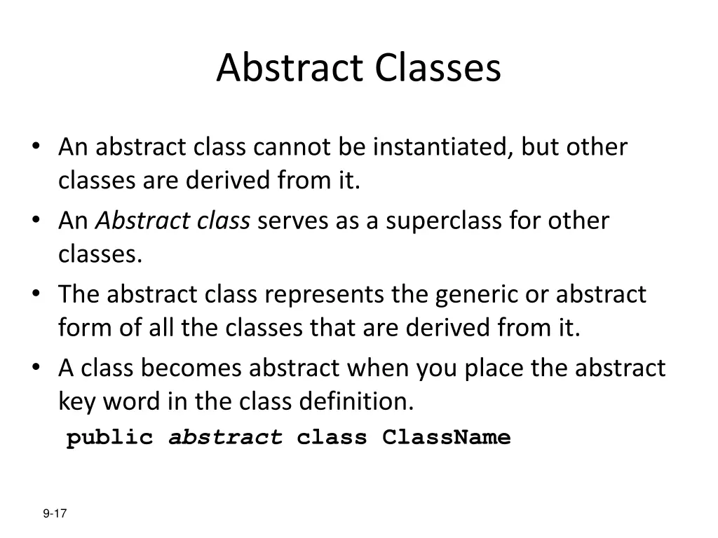 abstract classes